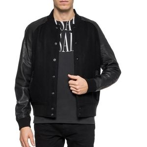 ⭐ AllSaints Elton Leather Trimmed Wool Varsity ⭐